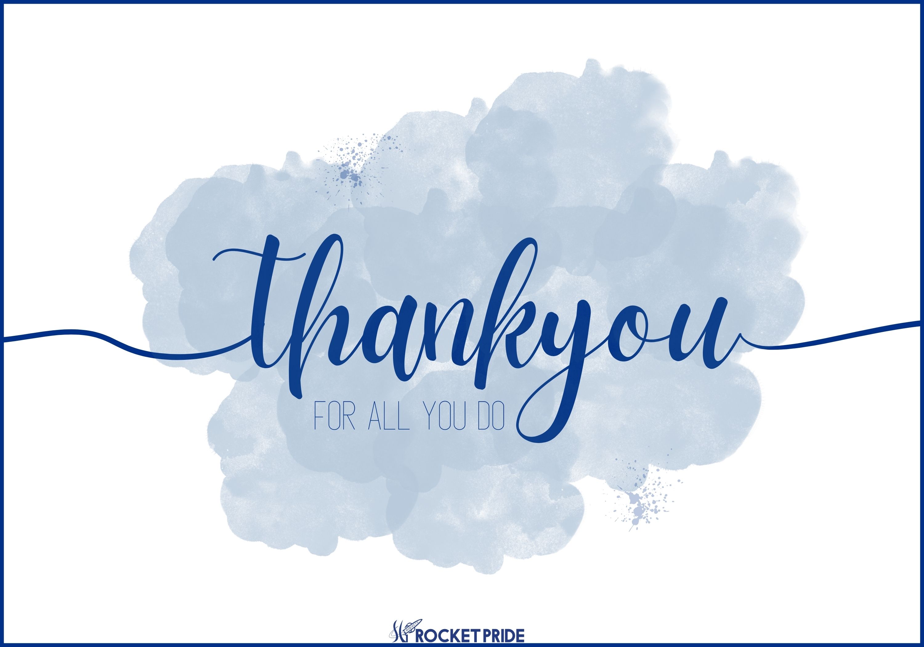 thank you for all you do on blue water color splash